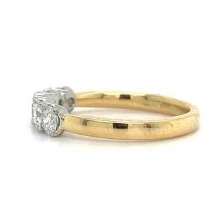 18ct Yellow Gold 0.76ct Laboratory Grown 5 Stone Diamond Eternity Ring
