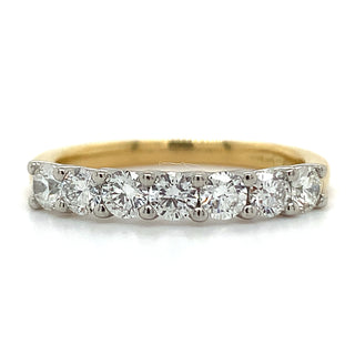 18ct Yellow Gold 0.75ct Lab Grown 7 Stone Eternity Ring