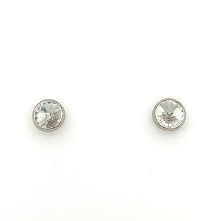 Sterling Silver Round Cz Stud Earrings