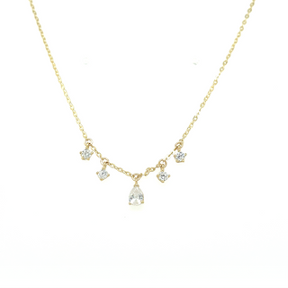 9ct Yellow Gold Petite Shimmering CZ Necklace