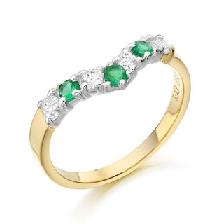 9ct Yellow Gold Cz and Emerald Ring