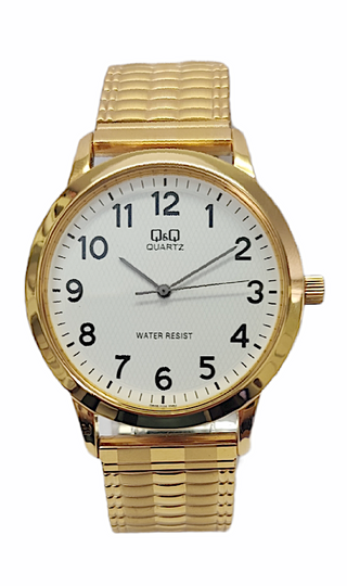 Q&Q Gold Plated Expandable Gents Watch