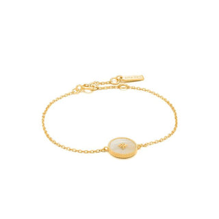 Ania Haie Hidden Gem Mother of Pearl Emblem Bracelet Gold