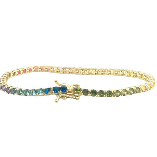 Golden Rainbow Tennis Bracelet