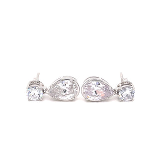 Sterling Silver CZ Pear Drop Earring