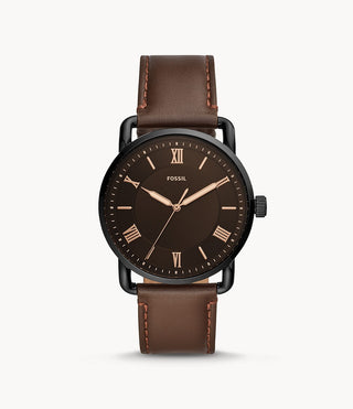 Fossil Copeland Brown Leather Strap Gents Watch fs5666
