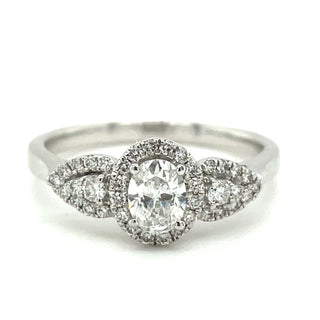 Kimberly - 18ct White Gold 0.60ct Earth Grown Oval & Side Diamonds Engagement Ring