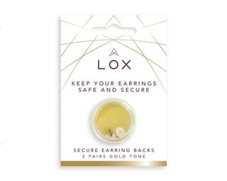 Lox Gold Tone Secure Earring Backs 2Pairs