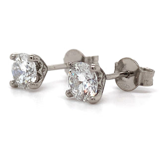 18ct White Gold 1.20ct Total Laboratory Grown Round Stud Earrings
