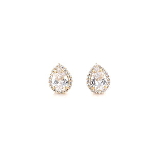 9ct Yellow Gold CZ Pear Earring