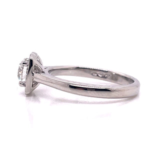 Luna - Platinum .83ct Cushion Halo Earth Grown Diamond Ring