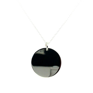 Sterling Silver Rhodium Plated Large Disc Pendant