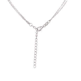 Sterling Silver Double Round CZ Necklace