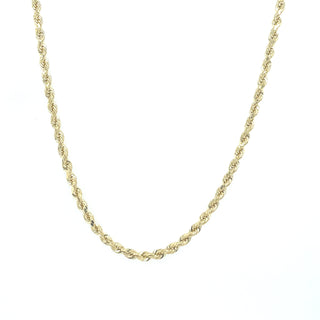 9ct Yellow Gold Hollow Twisted Rope Necklace