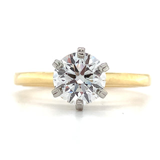 Blaire - 18ct Yellow Gold 1ct Laboratory Grown Six Claw Solitaire Diamond Ring