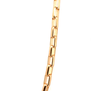 Yellow Gold Large Rectangular Link Necklace