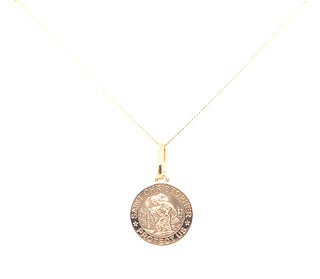 9ct Yellow Gold St Christopher Medal Pendant