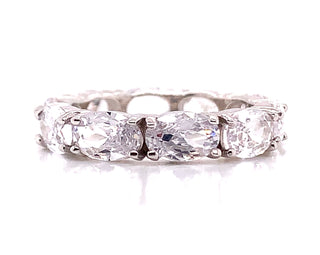 Sterling Silver Full Oval CZ Ring
