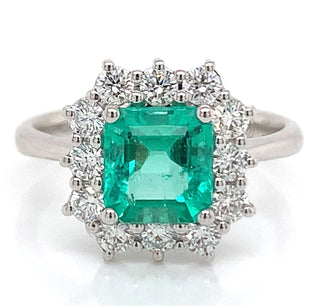 Earth Grown Colombian Emerald & Diamond Ring