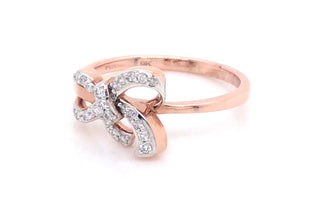 9ct Rose Gold Diamond Bow Ring