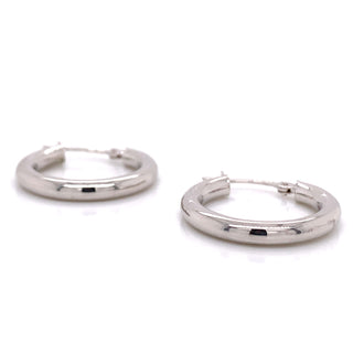 9ct White Gold Small Hoop Earrings