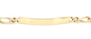 9ct Yellow Gold 3 to 1 Figaro Gents ID Bracelet