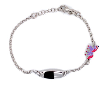 Purple Unicorn Sterling Silver Engravable Bracelet