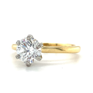 Blaire - 18ct Yellow Gold 1ct Laboratory Grown Six Claw Solitaire Diamond Ring