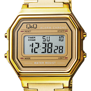 Q & Q Gents Gold Digital Bracelet Strap Watch