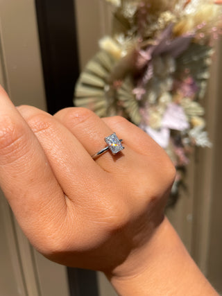 Lottie - Platinum 1.31ct Laboratory Grown Radiant Diamond Ring with Hidden Halo