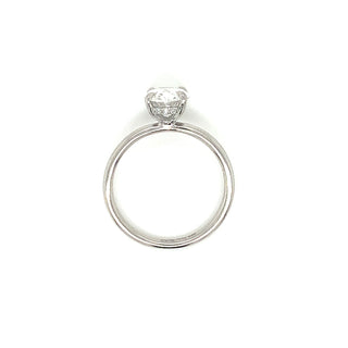 Valeria - Platinum 1.92ct Laboratory Grown Oval Solitaire with Hidden Halo