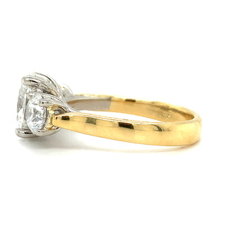 Georgina - 18ct Yellow Gold 2.53ct Laboratory Grown Oval Diamond Ring with Side Stones