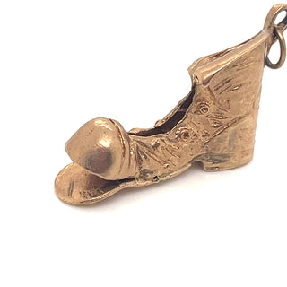 Vintage Big Worn Out Boot 9ct Gold Charm