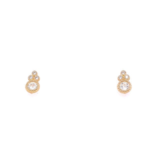 9ct Yellow Gold 4 Stone Detailed Miniature Stud