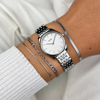 Cluse Féroce Mini Watch Steel White, Silver Colour