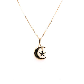 Star Sitting in Moon 9ct Gold