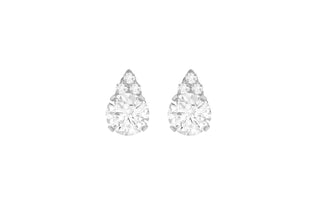 STERLING SILVER CZ 6.5MM X 10.5MM TEARDROP STUD EARRINGS