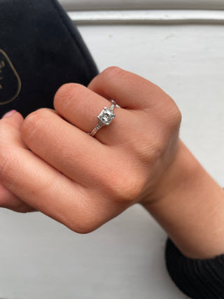 Paula - 18ct White Gold Asscher Cut Diamond Engagement Ring
