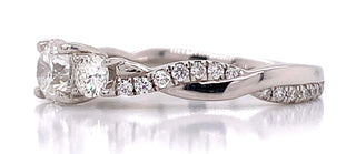 Scarlett - Platinum Three Stone Twisted Band Earth Grown Diamond Engagement Ring