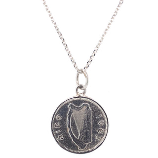 Tadgh Óg Solid Sterling Silver Hare 3p Irish Coin Pendant