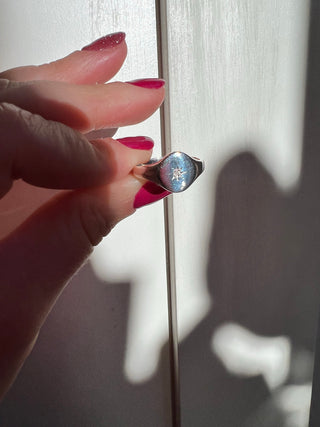 Star Cut Diamond Sterling Silver Ring