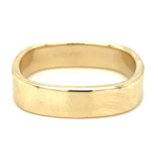 9ct Yellow Gold Gents Square 5mm Engagement Match Band