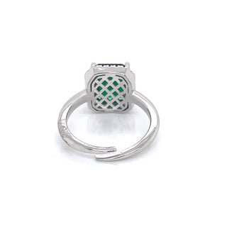 Sterling Silver Emerald Cut CZ Emerald Ring