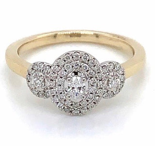 Orlaith - 9ct Yellow Gold Three Stone Engagement Ring