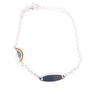 Sterling Silver Engravable Rainbow Bracelet
