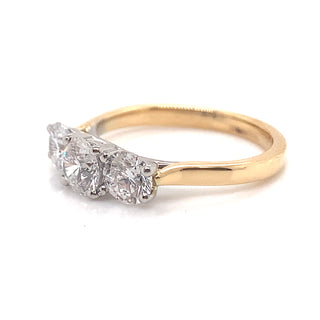 Mariana - 18ct Yellow Gold Laboratory Grown 3 Stone Round Brilliant Diamond Ring