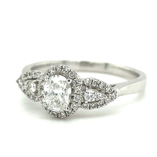 Kimberly - 18ct White Gold 0.60ct Oval & Side Diamonds Engagement Ring