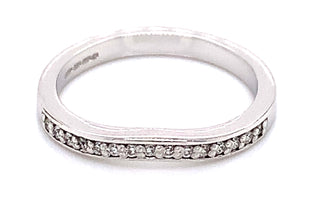 18ct White Gold Pave Set Earth Grown 0.15ct Diamond Shaped Ring