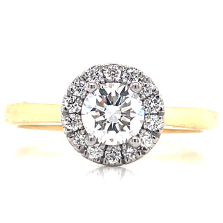 Indy - 18ct Yellow Gold .69ct Round Halo Earth Grown Diamond Ring