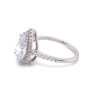 Sterling Silver Pear CZ Ring